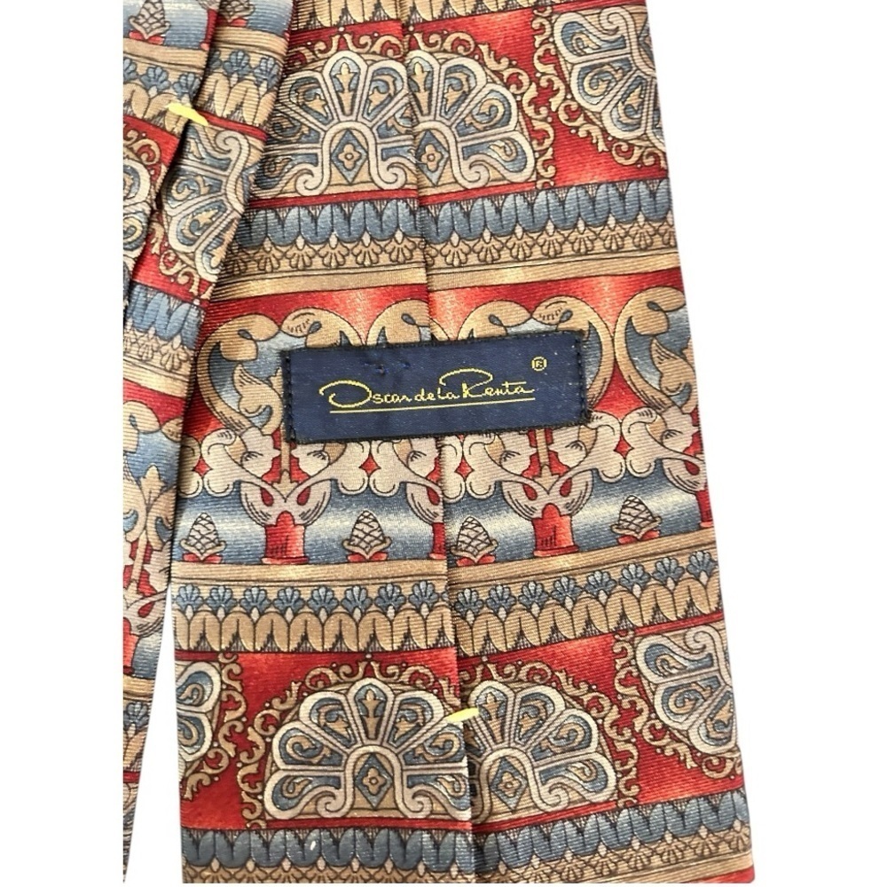 OSCAR DE LA RENTA Designer Silk Tie 4” Excellent Condition